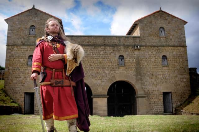 Anglo-Saxon King of Northumberland King Oswin at Arbeia Roman Fort. King Oswin