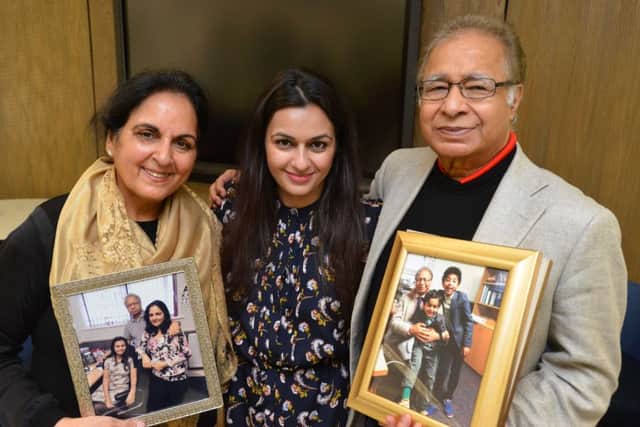 Dr Paul Vinayak with wife Veena and daughter Shivani Vinayak, who is also a doctor.