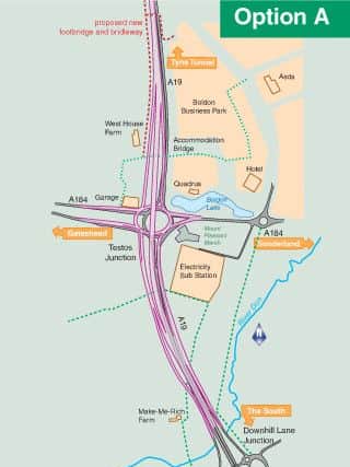 The approved route for the A19 at Testo's