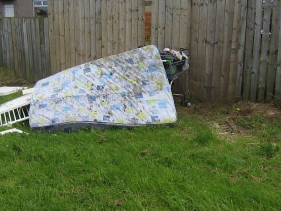 The rubbish dumped near Chelsea Lincoln's home