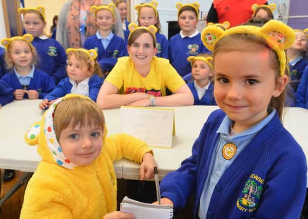 Simonside Primary school Children in Need spellathon
Mason Moulding aged 4 and Eden Simmons aged 5