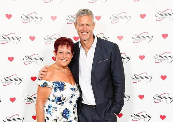 Super slimmer Alison Berry with Olympian Mark Foster after her amazing transformation.