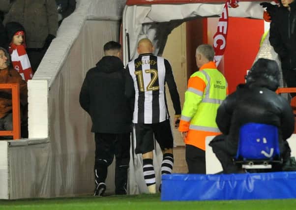Jonjo Shelvey troops down the City Ground tunnel following his red card last night. Picture by Frank Reid