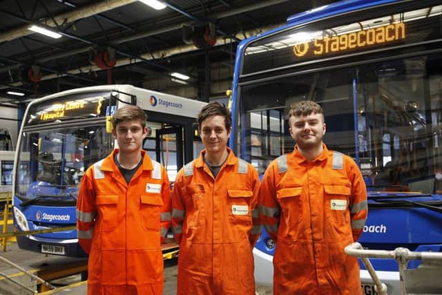 From left to right, Elliot Milburn, Jordan Davison and Lee Mutch.