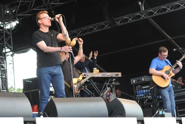 The Proclaimers on stage at Bents Park, South Shields.