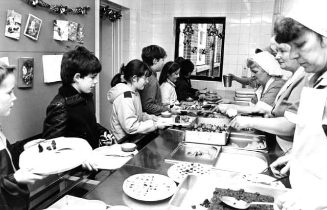 Christmas school dinners in 1986.