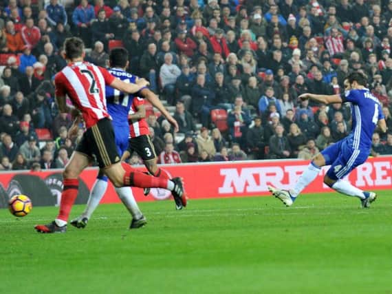 Cesc Fabregas opens the scoring. Picture by Frank Reid.