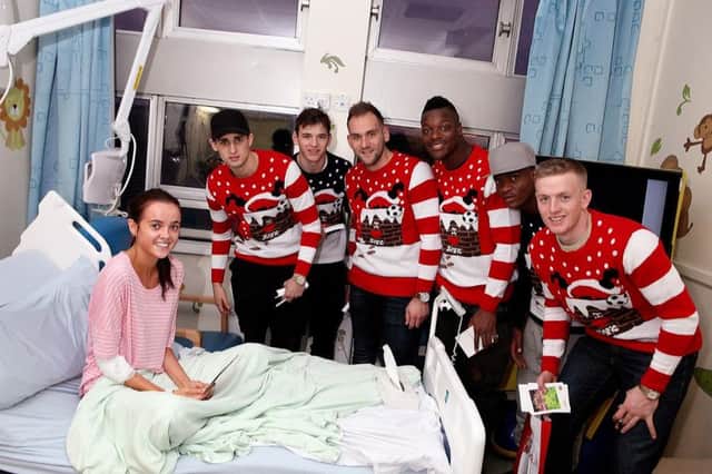 Sunderland players on their hospital visits
