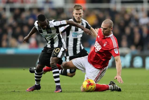 Christian Atsu in action against Forest
