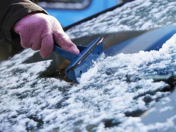 Clearing snow and ice from your windscreen before you set off is a must.