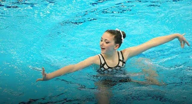 Synchronised swimmer Pru Hubbard in action.