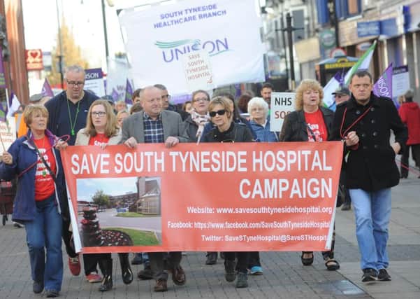 Save South Tyneside District Hospital campaigners on the march