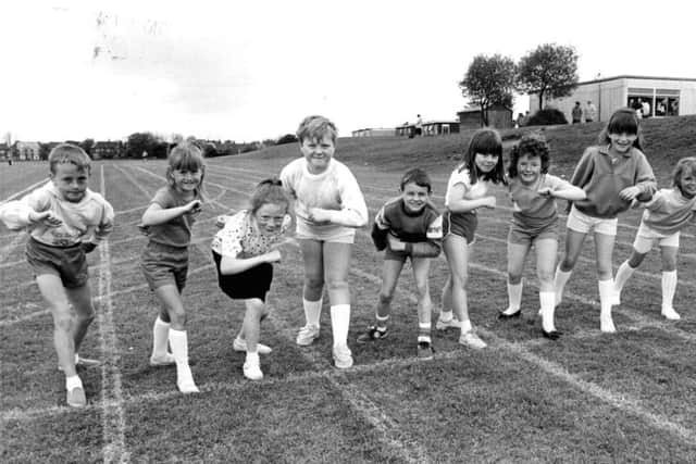 Ready for a run at Ellison Junior School, Jarrow, in  May 1988.