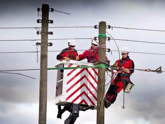 Engineers are working hard to keep the power network operating in high winds.