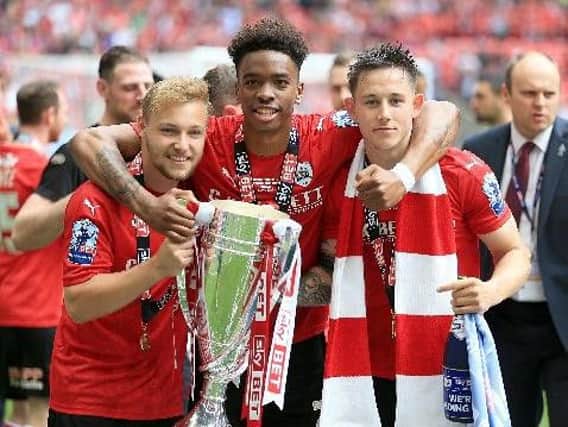 Ivan Toney at the League One play-off final with Barnsley.