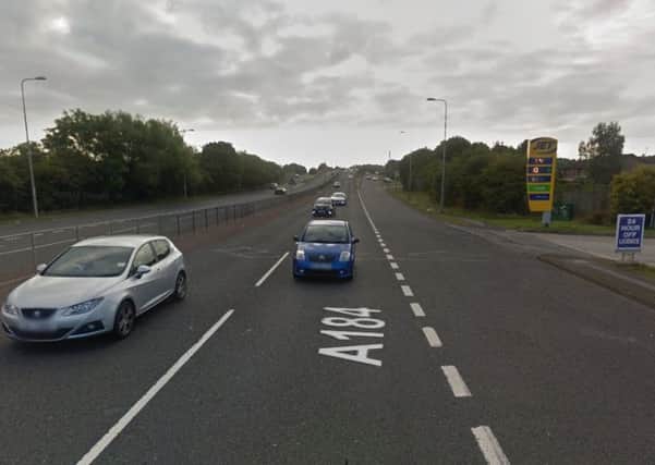 The A184 Felling Bypass road. Copyright Google Maps.