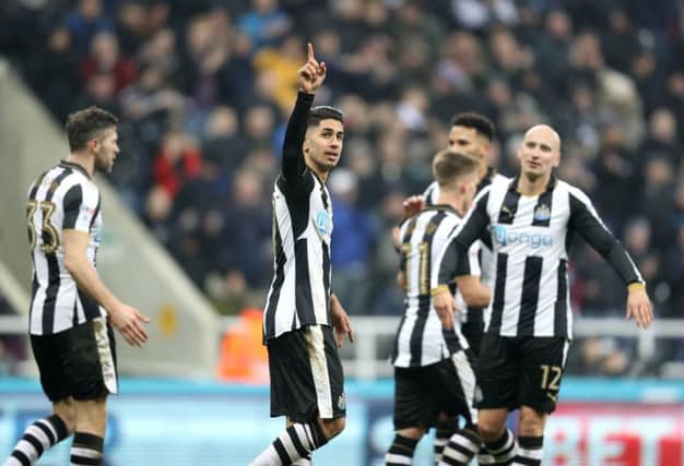 Ayoze Perez celebrates his goal