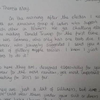 Aimee's letter sent to the Prime Minister