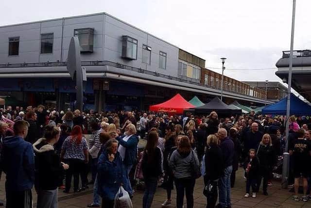 People visit the first Jarrow Market.