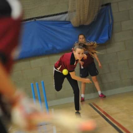 Young cricketers from Marsden Cricket Club practise at Harton Technology College.  Lauren Tooley.