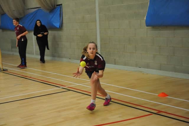 Young cricketers from Marsden Cricket Club practise at Harton Technology College.  Lucy Hughes.