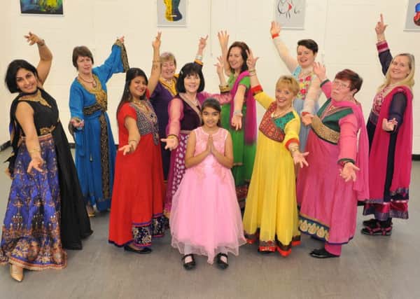 Bollywood dancers from the Hindu Nari Sangh group at The Customs Space, South Shields.