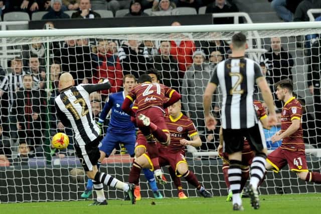 Jonjo Shelvey fires Newcastle into a first-minute lead. Picture by Frank Reid