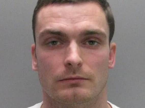 Adam Johnson's custody photo, released by Durham Constabulary.