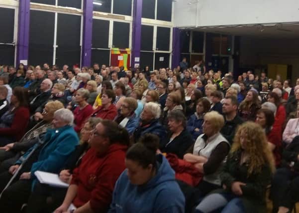 Hundreds of people turn out to the meeting at Brinkburn Community Association