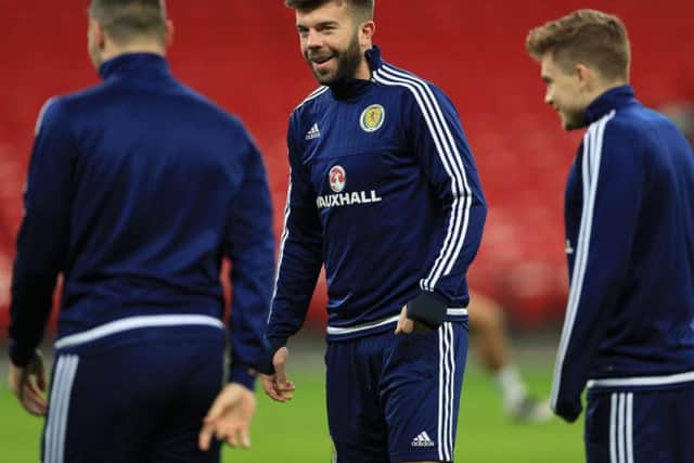 Grant Hanley pictured while on Scotland duty.