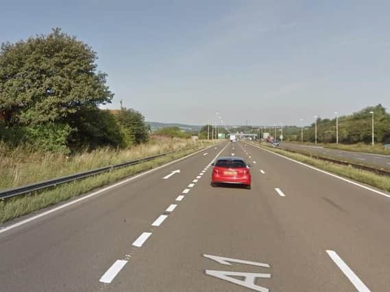 The A1 northbound at Bowes Incline. Picture from Google Images.