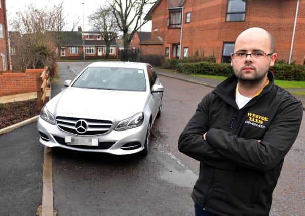 Westoe Taxi driver Ian Anderson's car has been damaged by hump at Temple Green Court entrance