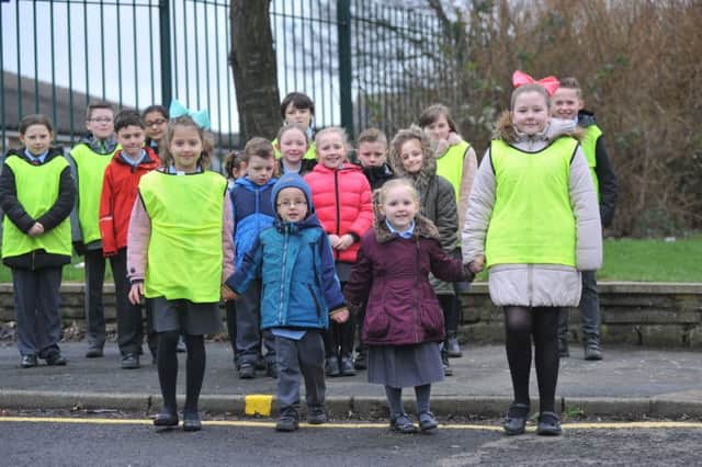 St Aloysius RC pupils, who have been highlighting road safety.