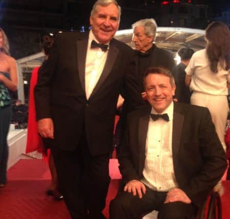 Mick Laffey, right, and dad Billy on the red carpet in Cannes.