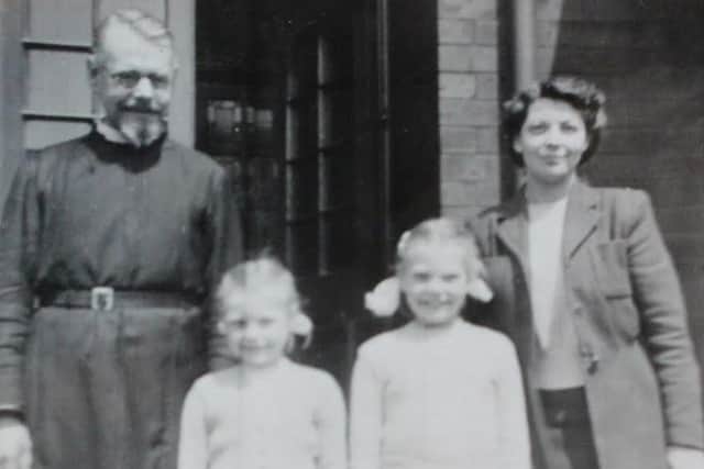 The Rev Richard Hilditch and wife Elizabeth with their daughters Penny and Judith.