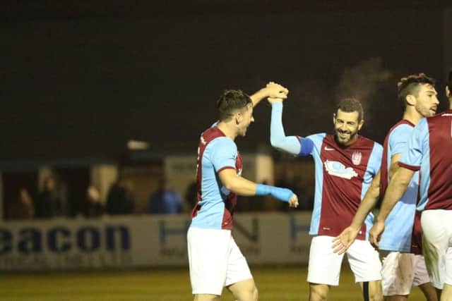 Robert Briggs and Julio Arca are set to be two of South Shields' key performers tomorrow. Image by Peter Talbot.