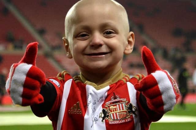 Bradley Lowery when he appeared as mascot for Sunderland AFC.