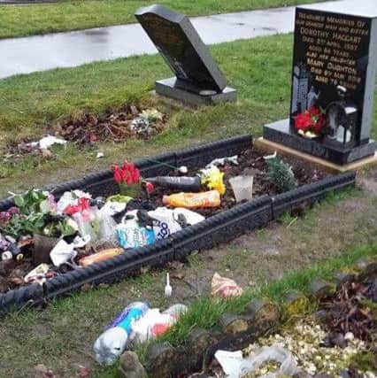Litter was thrown over the graves at Hebburn Cemetery, last week