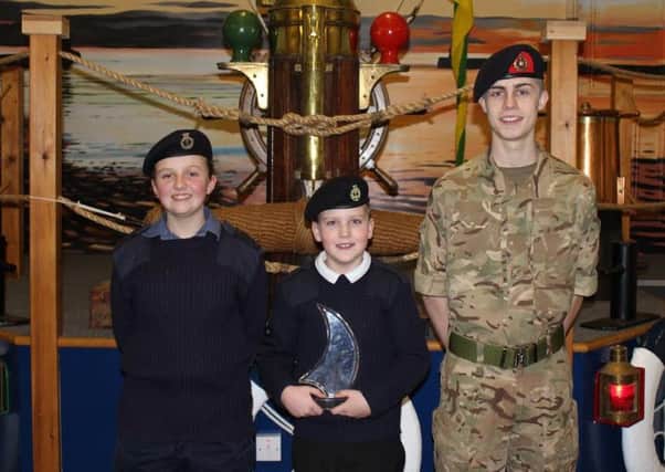 South Shields Sea Cadets with their community award