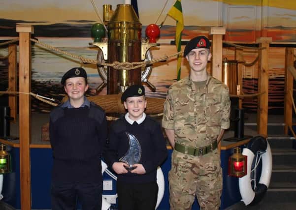 South Shields sea cadets with their community award