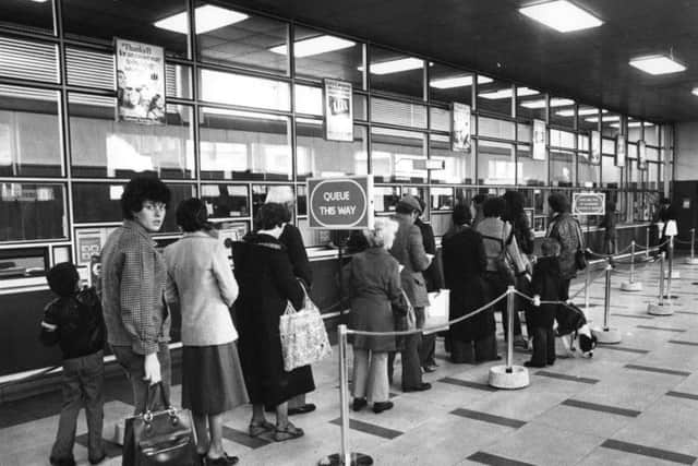 South Shields Memory Lane  October 1978  no old ref number   
Customers at South Shields post office where a new queueing system went into operation.