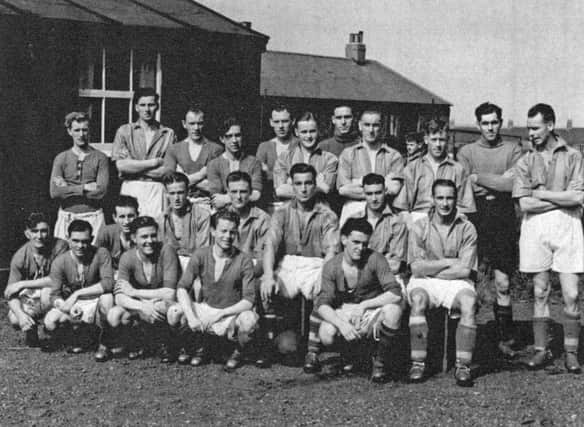South Shields Possible and Probables before a pre-season game in the 1947-48 campaign.