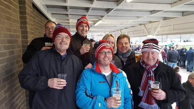Steve Thompson submitted this picture of himself and the club's 'German Fan Club', who made their way over from Iserlohn for Saturday's game.