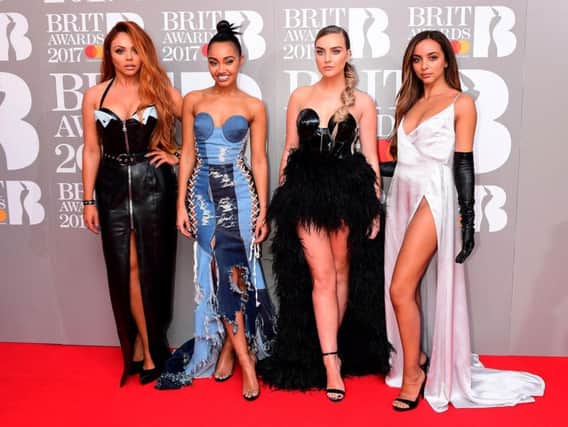 Little Mix on the red carpet as they made their way into the Brits ceremony. Photo by Press Association.