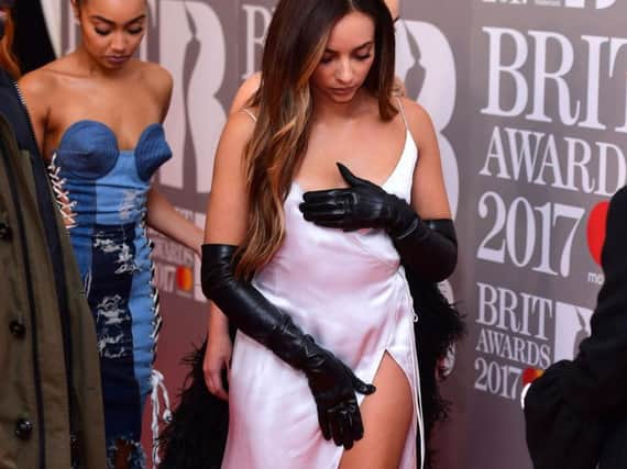 Little Mix star Jade Thirlwall who nearly had a wardrobe malfunction when she walked down the red carpet at the Brit Awards. Photo credit: Ian West/PA Wire