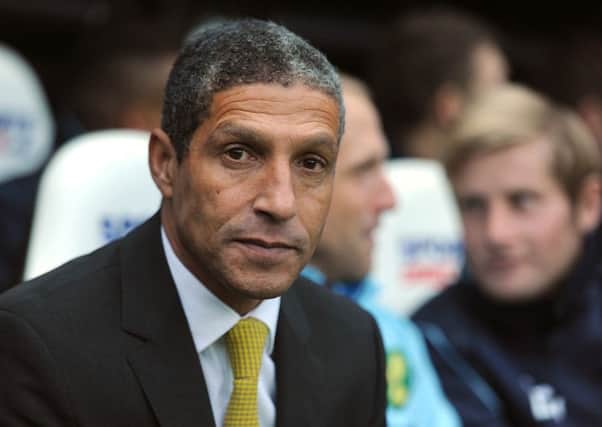 Chris Hughton at St James's Park on his second return with Norwich City in 2013.