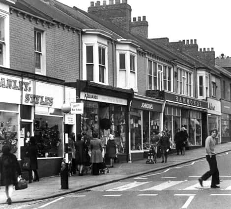 Shops in Frederick Street, South Shields, pictured in November, 1975.