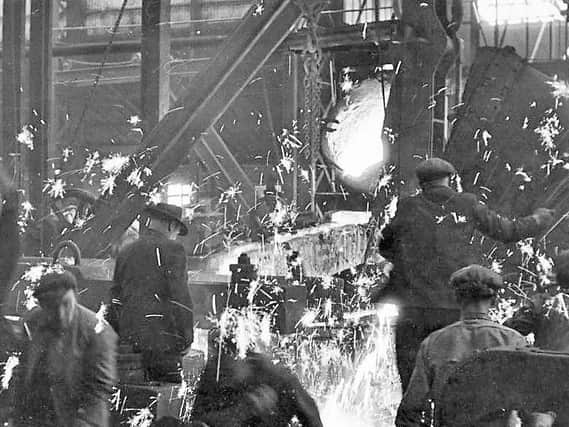 Workers at Chas Taylor's Foundry, off Commerical Road, in South Shields, in 1958.