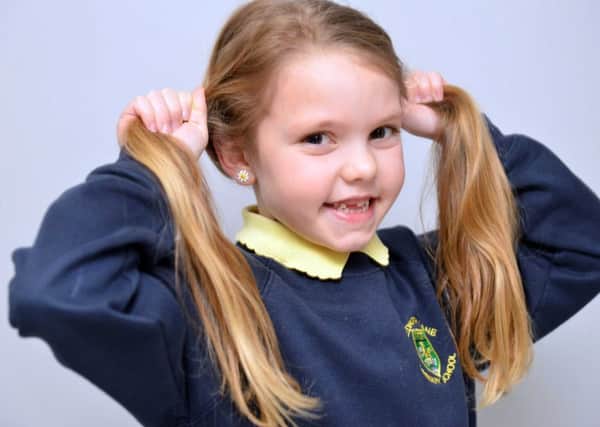 Isla Peterson, 8, ready for her Little Princess hair cut