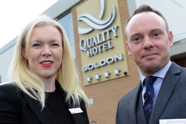 Quality Hotel Boldon.
general manager Nicole Vanzie and business development manager Carl Wilkinson